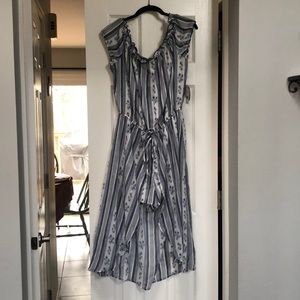 Striped & Floral Romper -off the shoulder - XL